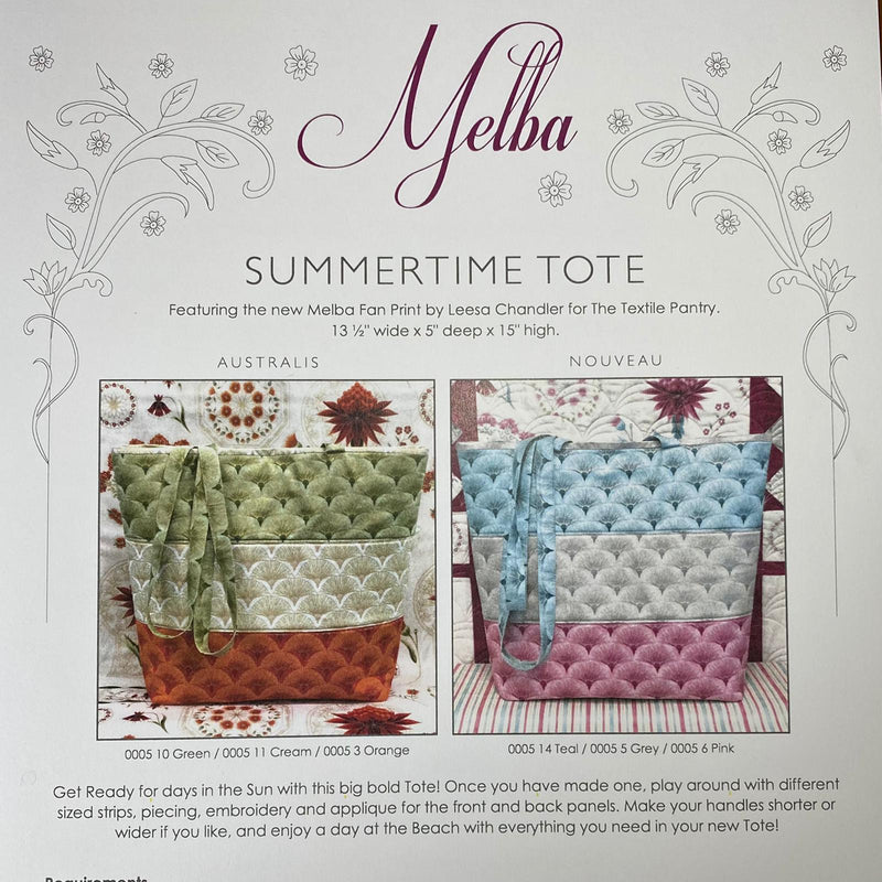 INSTRUCTIONS: Leesa Chandler Melba "Summertime" Tote Pattern: NM PRINTED VERSION