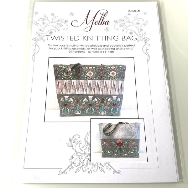 INSTRUCTIONS: Leesa Chandler MELBA Twisted Knitting Bag: PRINTED VERSION (Pre-Packed)