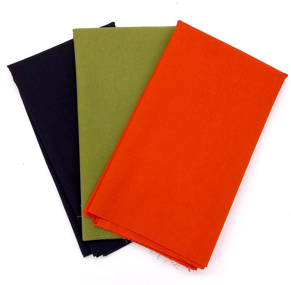 Complimentary Plains for Leesa Chandler Fabrics: 3x 1/2m: Black, Sage, Paprika