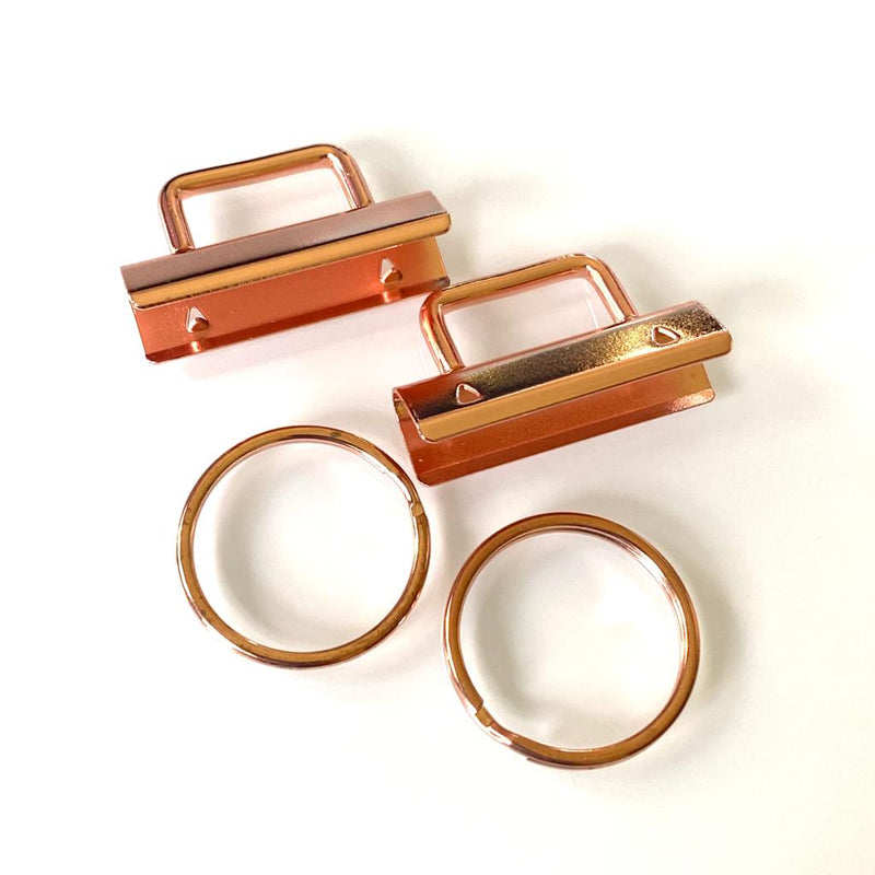 HARDWARE: Set of 2 Key Fobs: 1.5": Rose Gold Colour