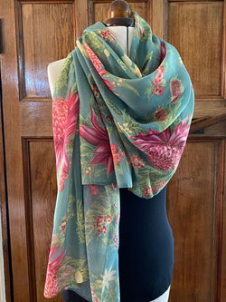 Leesa Chandler | Under the Aussie Sun: Large Scarf / Wrap / Sarong in Sage/Pomegranate