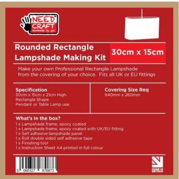 Lampshade Making Kit: 30cm x 15cm ROUNDED RECTANGLE