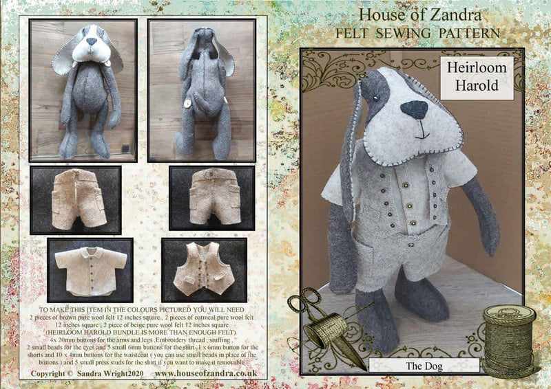House of Zandra: Printed Instructions: The 'Heirloom Harold' Dog