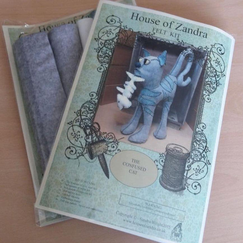 House of Zandra: FELT KIT INCLUDING PATTERN: The Confused Cat