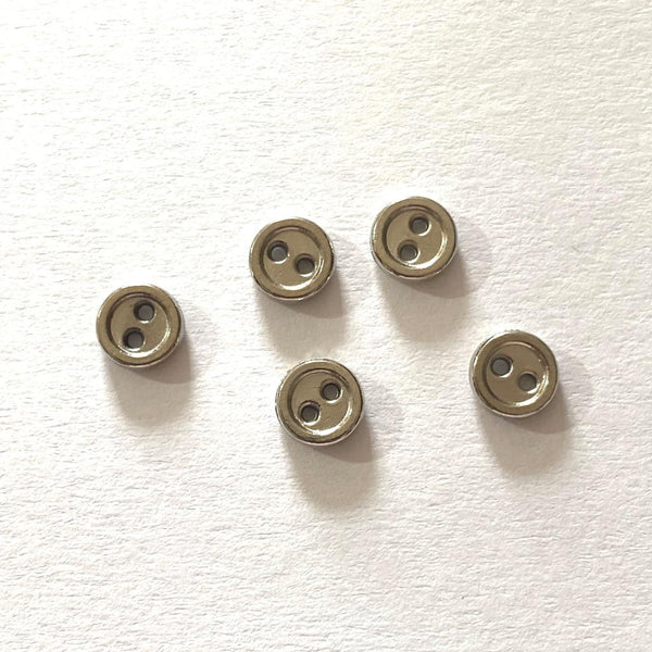Buttons for House of Zandra Toys: 6mm: Silver: Pack of 5