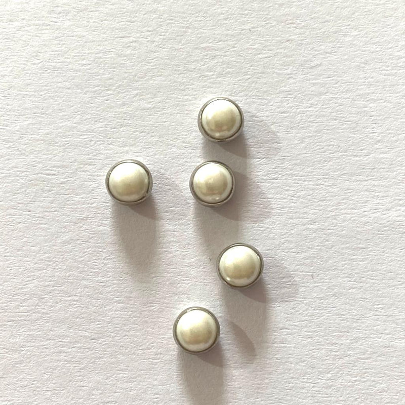 TOY MAKING: Buttons for House of Zandra Toys: 5mm: Pearl: Pack of 5