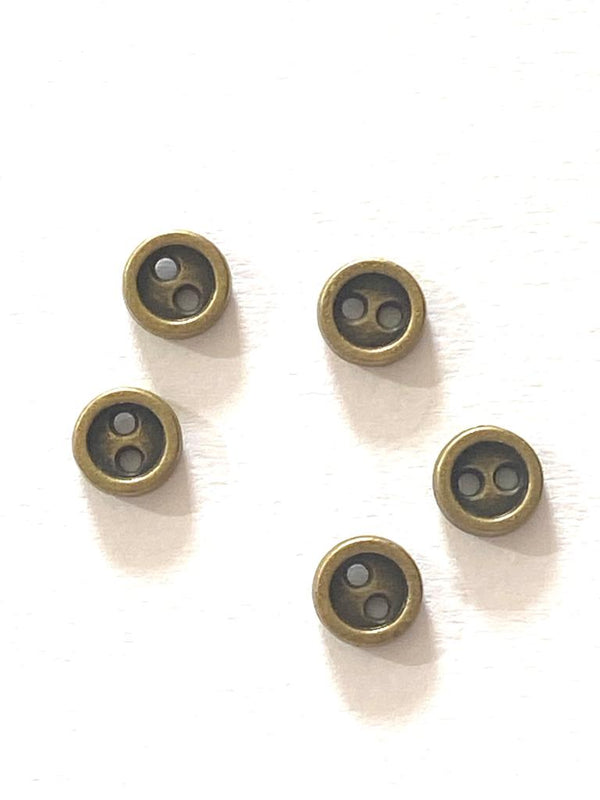 TOY MAKING: Buttons for House of Zandra Toys: 6mm: Bronze: Pack of 5