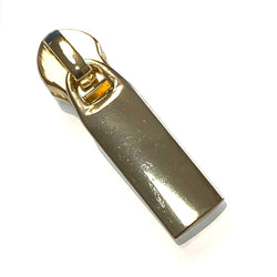 Metal Zip Slider with Rectangular Bar Zipper Pull x 1: Gold