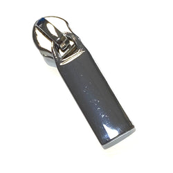 HARDWARE: Metal Zip Slider with Rectangular Bar Zipper Pull x 1: SIZE 5: Nickel Silver colour