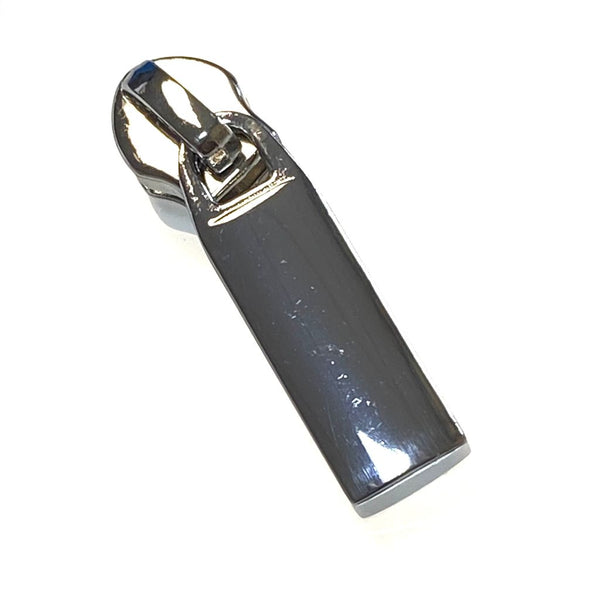 Metal Zip Slider with Rectangular Bar Zipper Pull x 1: Silver