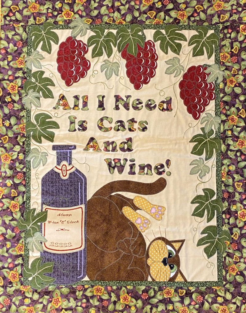 FABRIC KIT: Kath Hardcastle 'Wine 'O' Clock' Wall Hanging