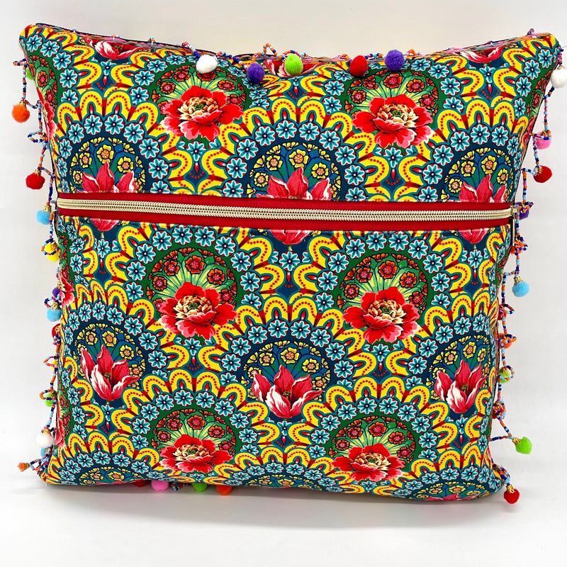 INSTRUCTIONS: Visible Zip and Pom-Pom Trim Cushion: PRINTED VERSION