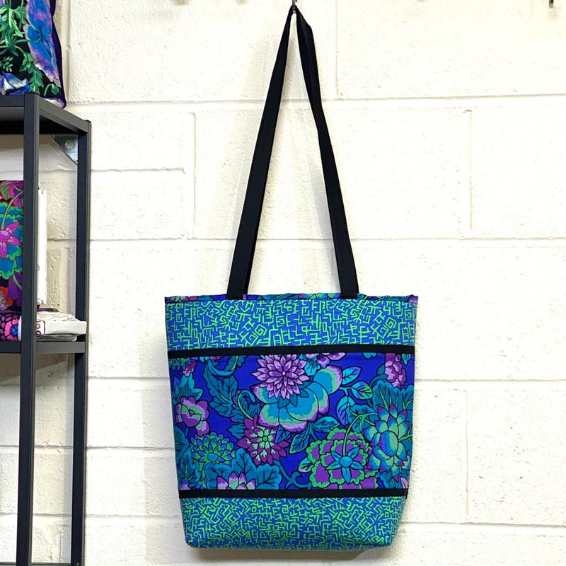 SAMPLE SALE: E12: Leesa Chandler's 'CHINATOWN TOTE' in KFC 'Cloisonne' and 'Amaze' Blue
