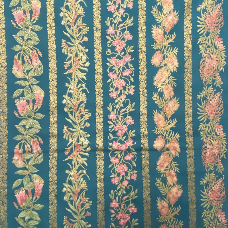 Leesa Chandler | Under The Australian Sun 'Stripe' Teal Pink 0014 14: by the 1/2m