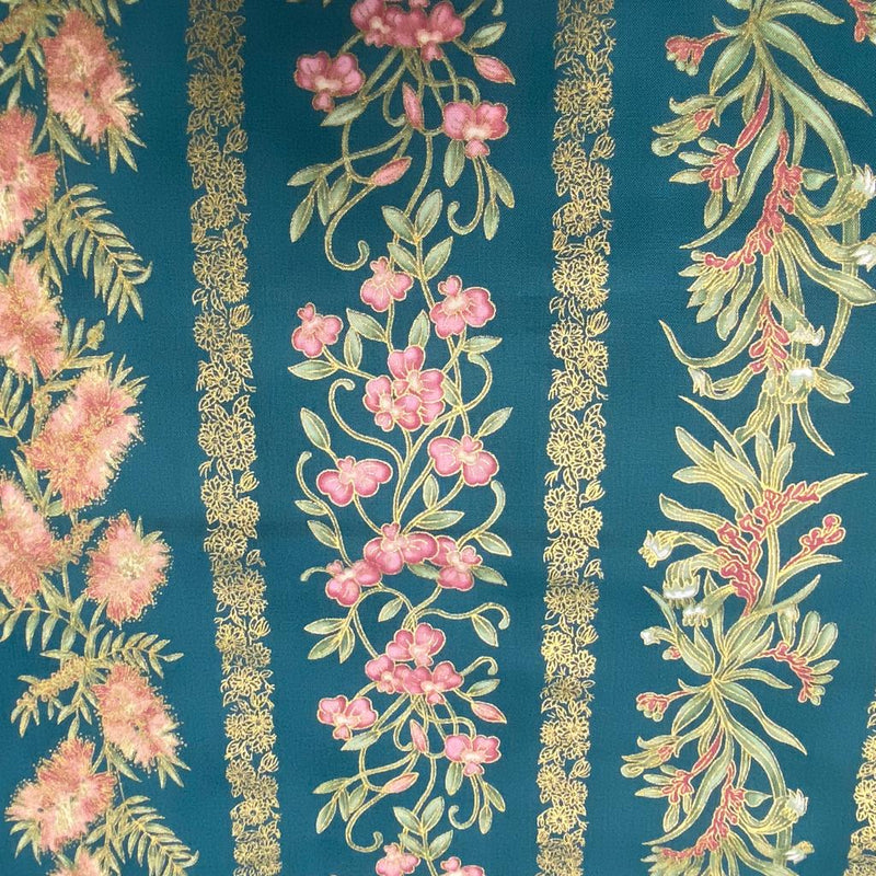 Leesa Chandler | Under The Australian Sun 'Stripe' Teal Pink 0014 14: by the 1/2m