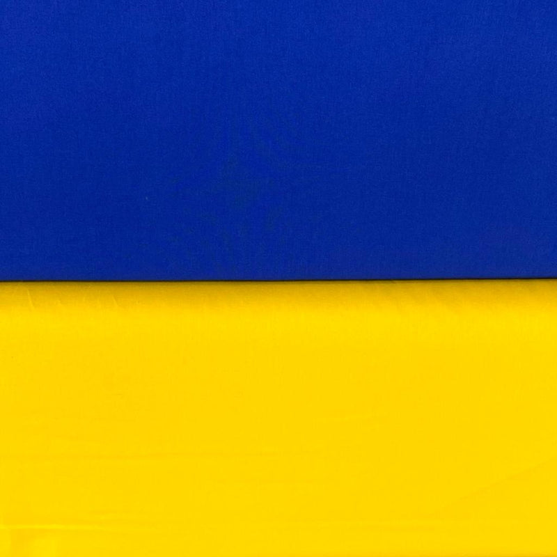 2 x 1/2m 100% Cotton Plain Duo for Ukraine Makes: #15 Sunshine and #50 Marine
