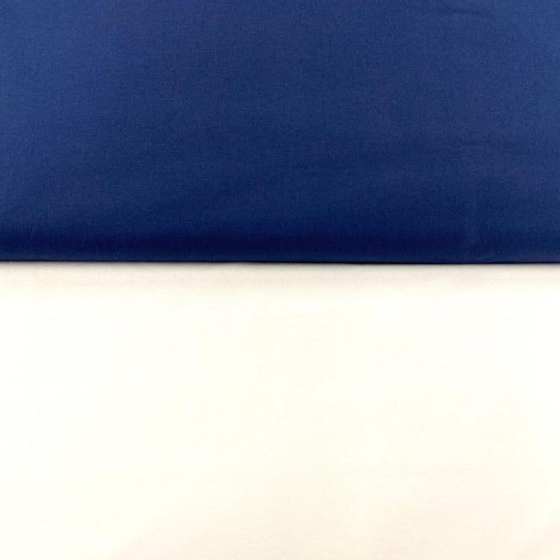 Cotton Plain Duo to Compliment Studio E 'Blue Dreams' Collection: 2 x 1m : #1 White and #53 Navy
