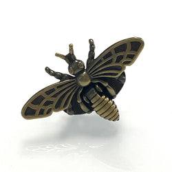 Tuck Lock Buckle: Antique Brass Bumblebee: approx 47mm