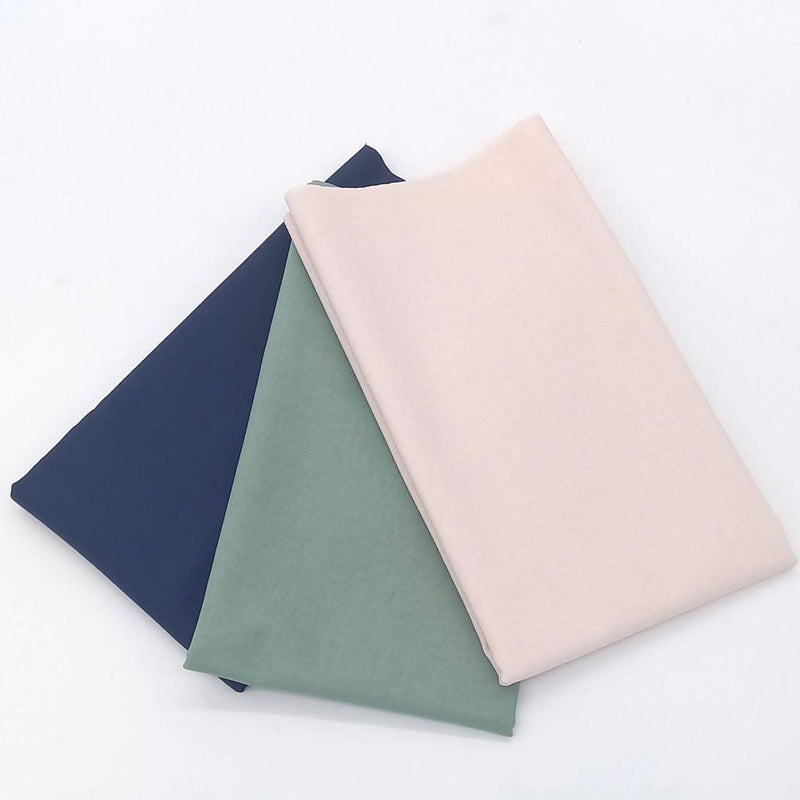 Fabric Kit: 3x 1/2m Complimentary Cotton Plains for 3 Sisters Mochi Linen Collection: #100 Latte, #69 Misty Blue, #53 Navy