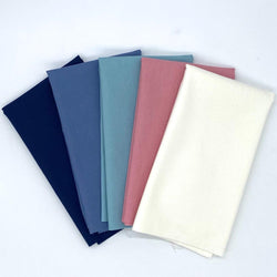 5x 1/2m Complimentary Cotton Plains for Tilda Chic Escape: #2 Ivory, #22 Blush, #46 Slate, #53 Navy, #103 Duckegg