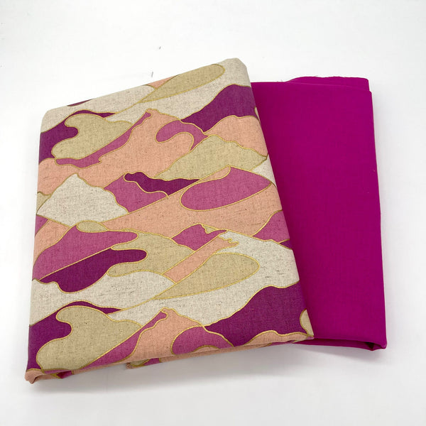 Fabric Kit with FREE Instructions: The Reign Duffle: 'Reign Canvas' 1032 12LM Lupine + Raspberry