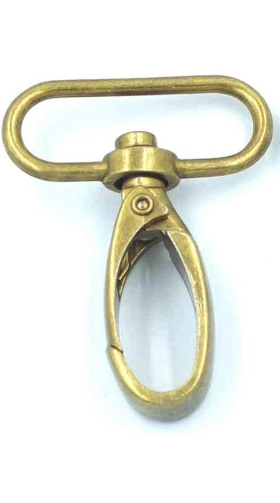 HARDWARE: Two 1.5" PREMIUM Swivel Clips: Brass Colour