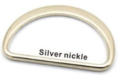 HARDWARE: Four 1.5" PREMIUM D Rings: Nickel Silver colour