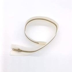 Cream with Gold Teeth 14" Zip