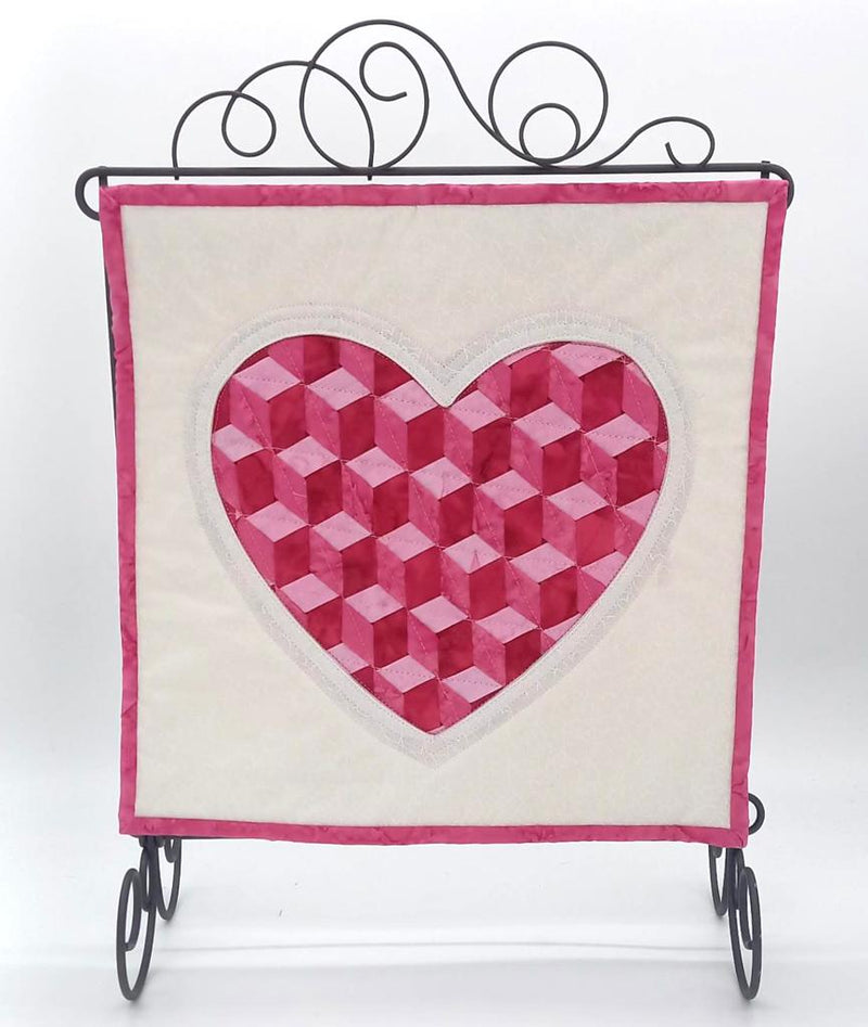 INSTRUCTIONS with Template: Calendar Quilt | BLOCK 2 'Ribbon Weave Heart': DIGITAL DOWNLOAD