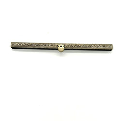 HARDWARE: 7.5" / 19cm Straight Metal Purse Frame with Scroll Detail: SEW-IN VERSION: Antique colour