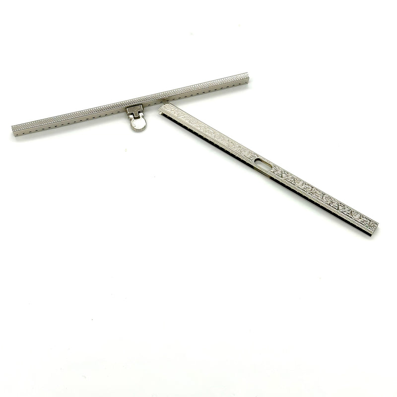 HARDWARE: 7.5" Straight Metal Purse Frame for Leesa Chandler's Melba Purse Collection: Silver
