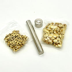 ACCESSORY: 100 x 10mm Rivet Set with Tool: Brass colour