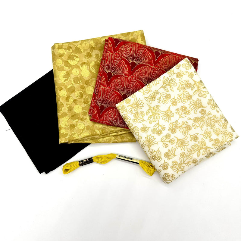 FABRIC KIT: Leesa Chandler | JAPANESE Baltimore Appliqué Quilt: BLOCK 8 'Gong'
