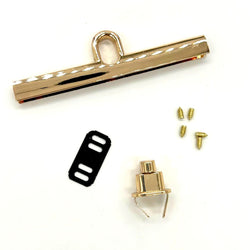 HARDWARE: 3.75" Straight Metal TWIST LOCK Purse Frame for Natasha's Twist Lock Pouch: Gold