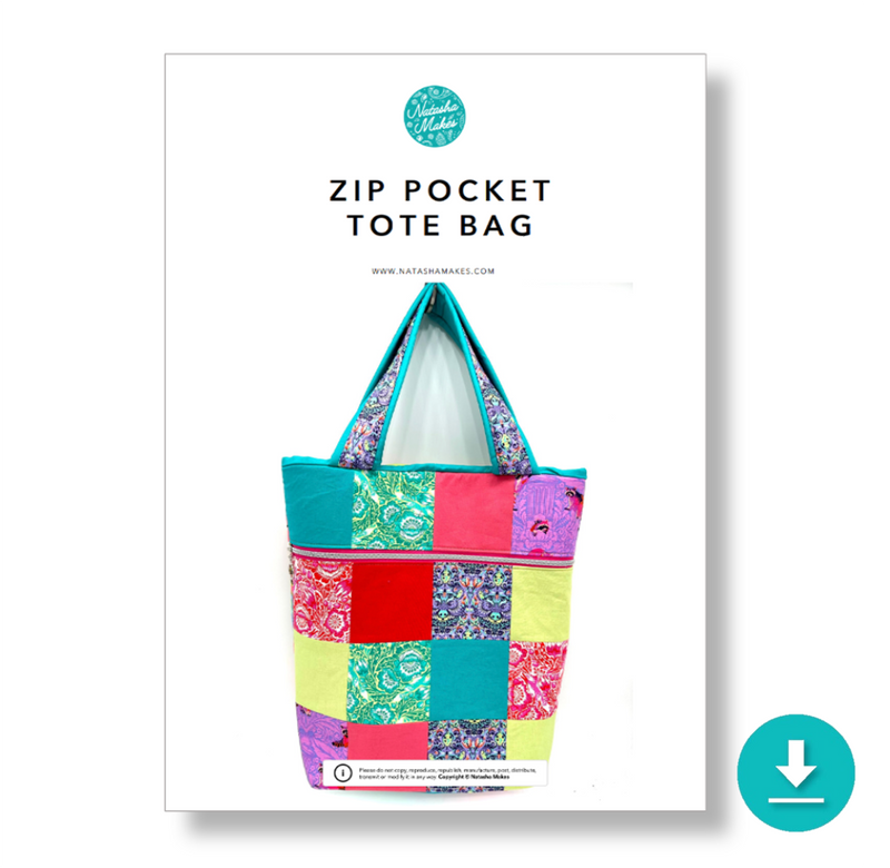 INSTRUCTIONS: Zip Pocket Tote Bag: DIGITAL DOWNLOAD