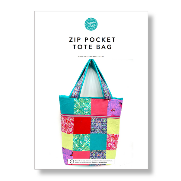 INSTRUCTIONS: Zip Pocket Tote Bag: PRINTED VERSION