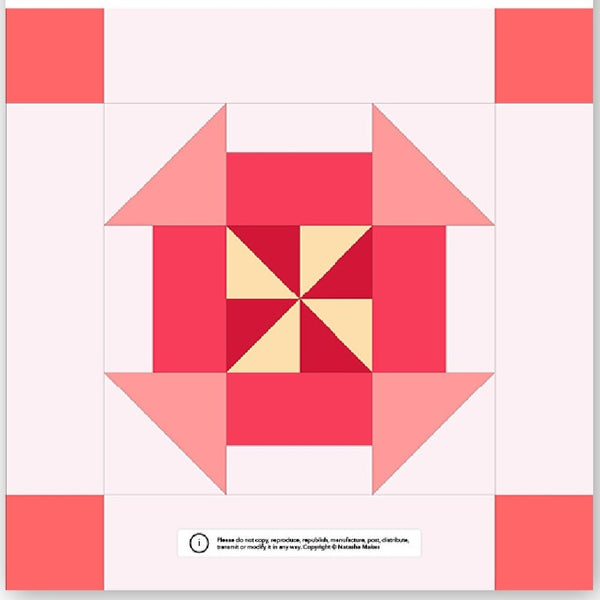 Fabric Kit for 'Candy Medallion': BLOCK 4 ONLY: Red