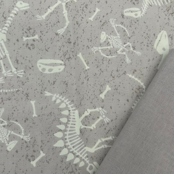 Half Metre Heaven: Lewis & Irene | Dino Glow 'Glow in the Dark Dino Skeletons' on Light Grey A674.1 with Light Grey