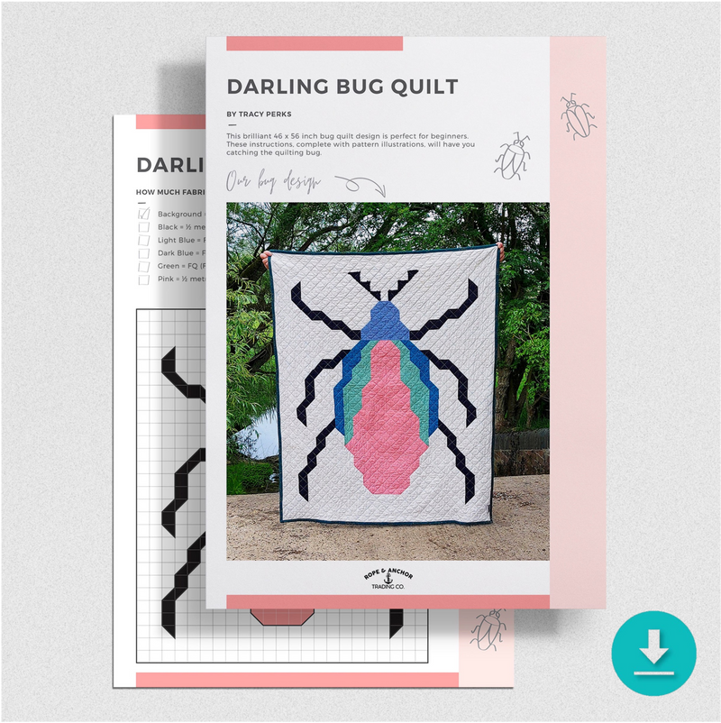 INSTRUCTIONS: Tracy Perks 'Darling Bug' Quilt Pattern: DIGITAL DOWNLOAD