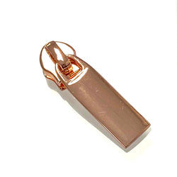 Metal Zip Slider with Rectangular Bar Zipper Pull x 1: Rose Gold