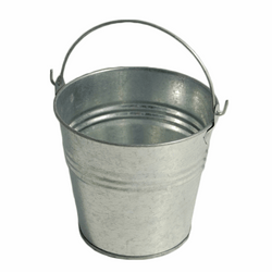 Pail: Galvanised Metal with Handle: Bundle of 5", 4", 3", & 2" Set