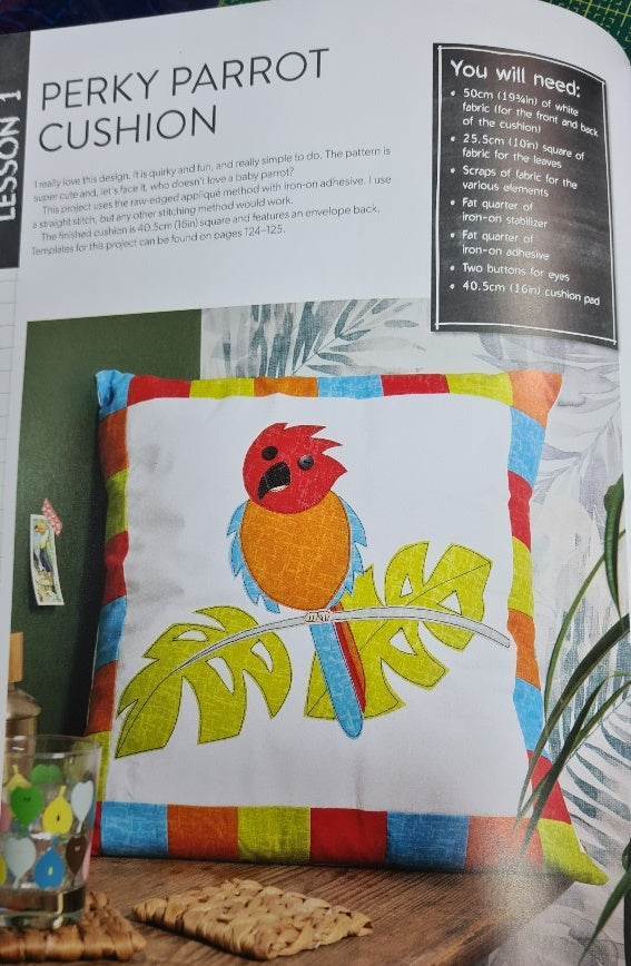 FABRIC KIT: Sarah Payne 'Perky Parrot' Cushion