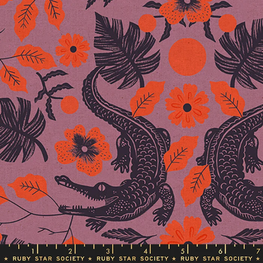 Sarah Watts of Ruby Star Society for Moda | Florida Volume 2 'Gator Canvas' Lupine 2064 13L: by the 1/2m