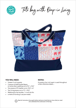 Tote bag with a drop-in lining - INSTRUCTIONS ONLY Instructions | Natasha Makes