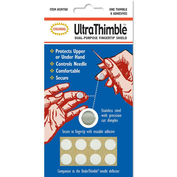 COLONIAL: 'Ultra Thimble': 1 x Thimble with 8 x Reusable Adhesive Pads