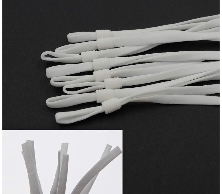 Adjustable Elastics: 10 Pairs: White