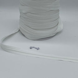 Zipper / Zip on a Continuous Roll: White: Size 3: by the METRE with 2 Pulls