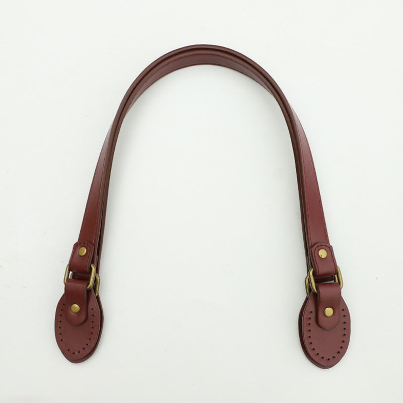 PU Leather Bag Handle: One Pair 24.5": WINE